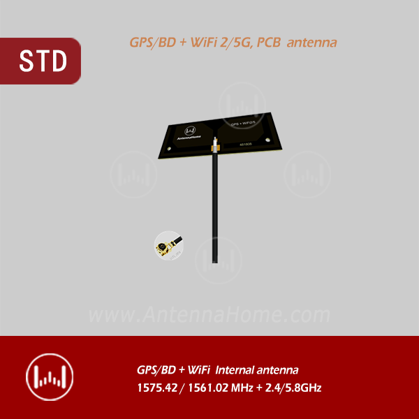 GPS/BD+ WiFi 2.4/5GHz, PCB Antenna 