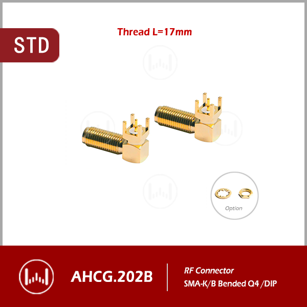 SMA-K Bended Q4, Thread L17, DIP connector 