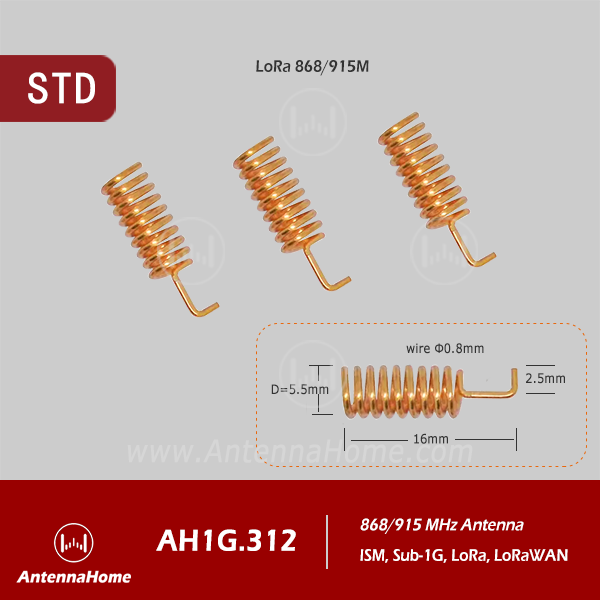 LoRa 868/915MHz,DIP, Spring antenna